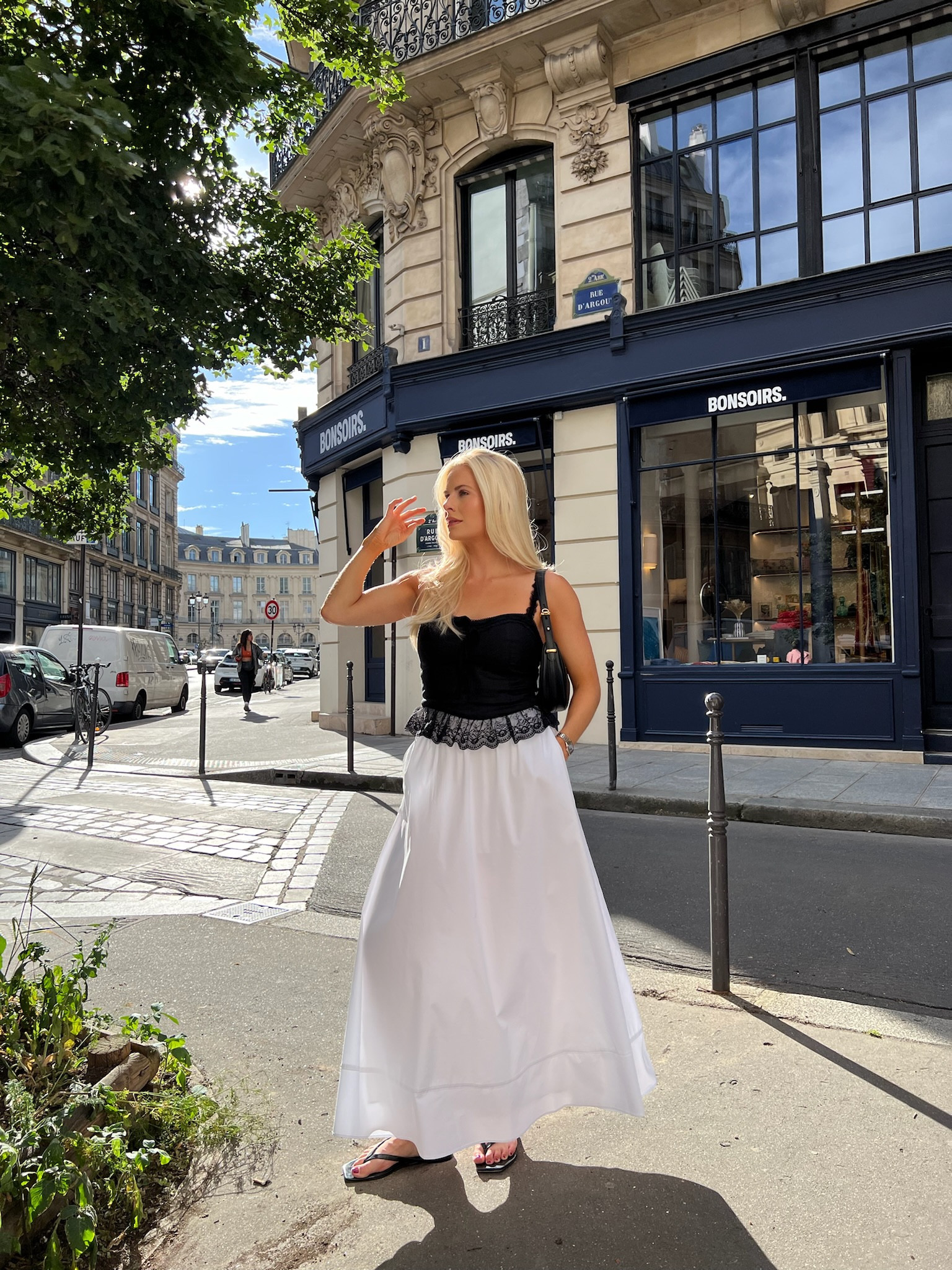 Paris look! Wearing a 4 in top, small in skirt, shoes are tts! #kathleenpost #europelook #getmylook 

#LTKSeasonal #LTKStyleTip
