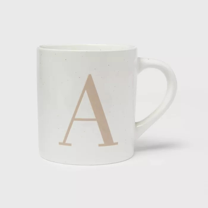 16oz Stoneware Monogram Mug A - Threshold™ | Target