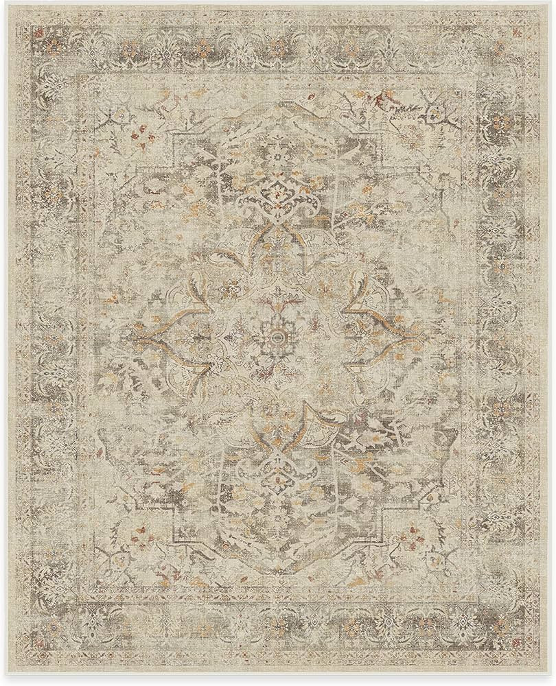 RUGGABLE Sarrah Machine Washable Rug - Elegant Room Decor and Vintage Area Rug Perfect for Living... | Amazon (US)