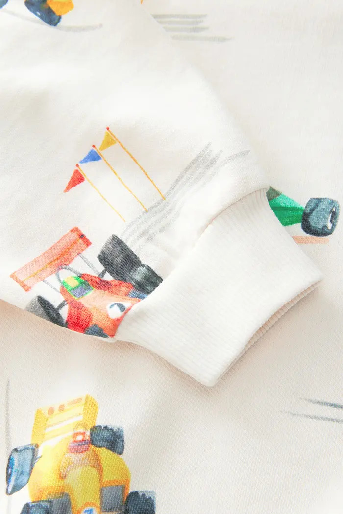 Kids' Crew Car Print Cotton Crewneck Sweatshirt | Nordstrom