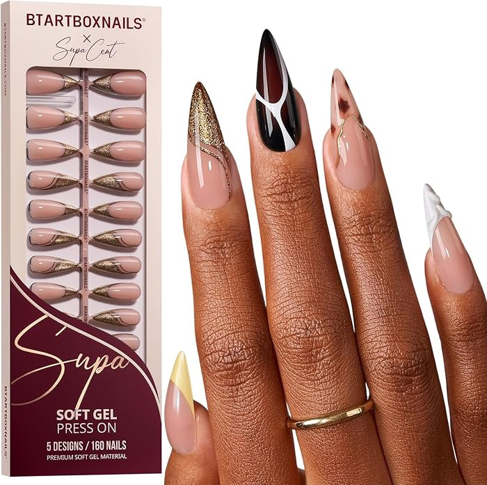 BTArtboxnails SUPA Press On Nails, Long Stiletto Fake Nails, 160Pcs | Amazon (US)