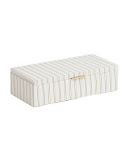 7x15x4 Striped Print Linen Wrapped Box | Marshalls