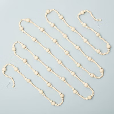 12' Natural Wood Beaded Garland - Hearth & Hand™ with Magnolia | Target
