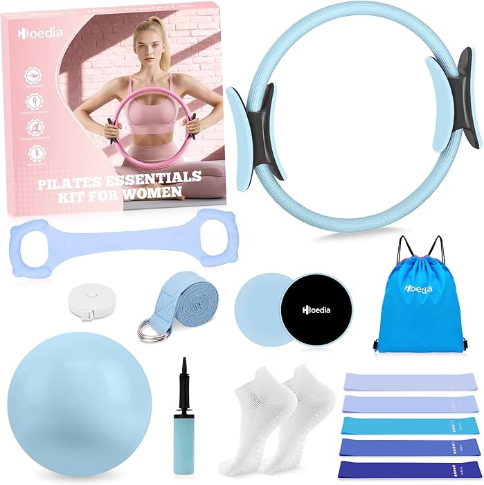 Hoedia 17 PCS Pilates Kit for Women, Pilates Equipment Ring and Ball Set with Resistance Bands, Y... | Amazon (US)