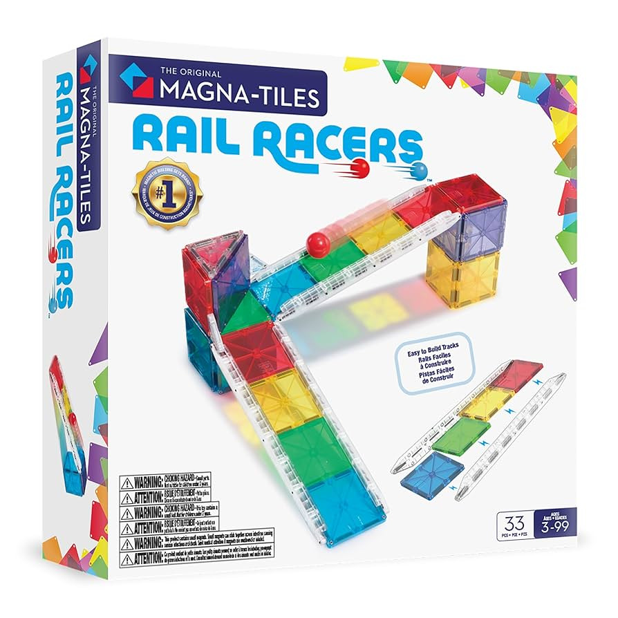 MAGNA-TILES Rail Racers 33-Piece Magnetic Construction Set, The Original Magnetic Building Brand | Amazon (US)