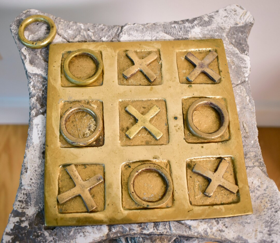 Vintage Brass Tic Tac Toe Decor Game, Vintage Brass Board Games, Vintage TIC TAC TOE, Vintage Des... | Etsy (US)