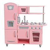 KidKraft Vintage Wooden Play Kitchen with Pretend Ice Maker and Play Phone, Pink, Gift for Ages 3+ | Amazon (US)