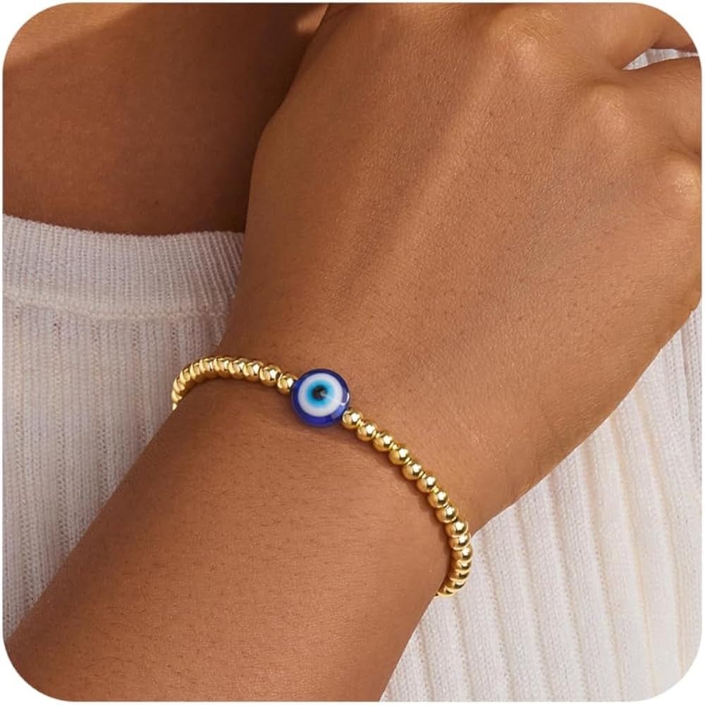 Gold Bracelets for Women, Dainty Gold Jewelry Gifts for Women, 14k Gold Bracelets for Women Non T... | Amazon (US)