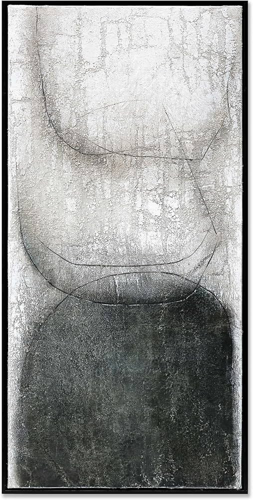 Sofoney - Large Black Framed Black and White Abstract Canvas Wall Art, 100% Hand Painted Black Ab... | Amazon (US)