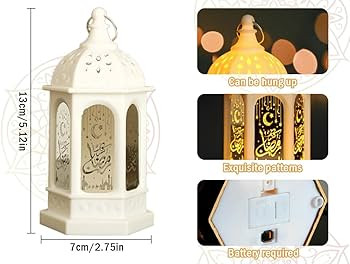 2 Pieces Ramadan Lantern Decoration, Ramadan Candle Lantern, LED Eid Mubarak Lamp, Ramadan Lanter... | Amazon (CA)