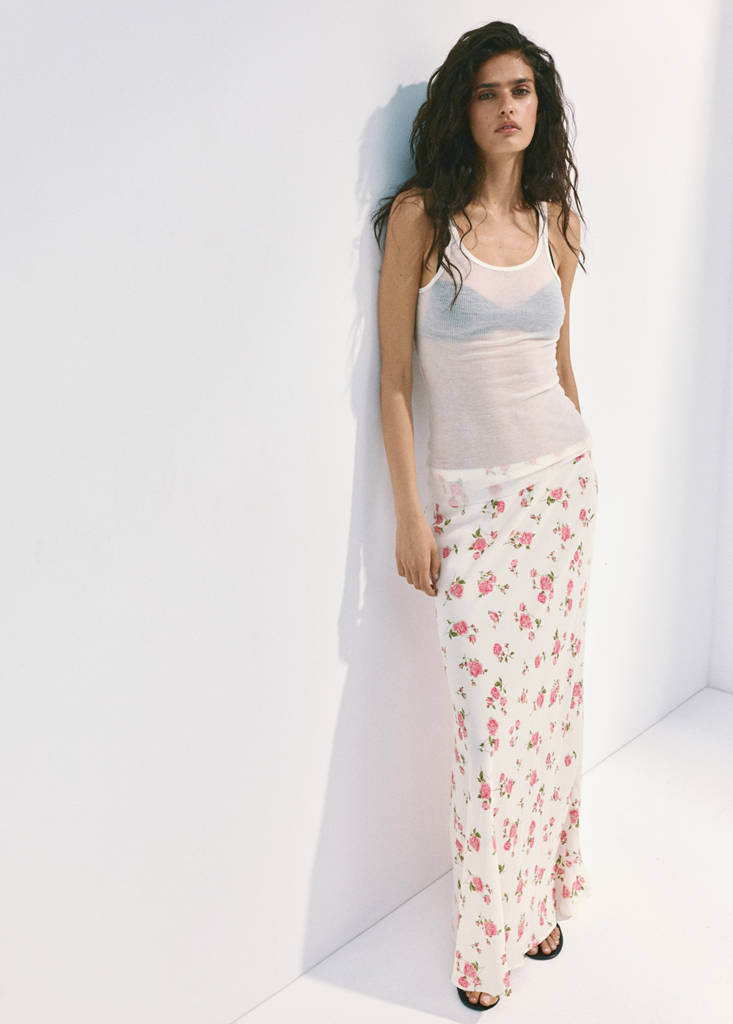 Floral print maxi skirt black - Women - M - MANGO | MANGO (UK)