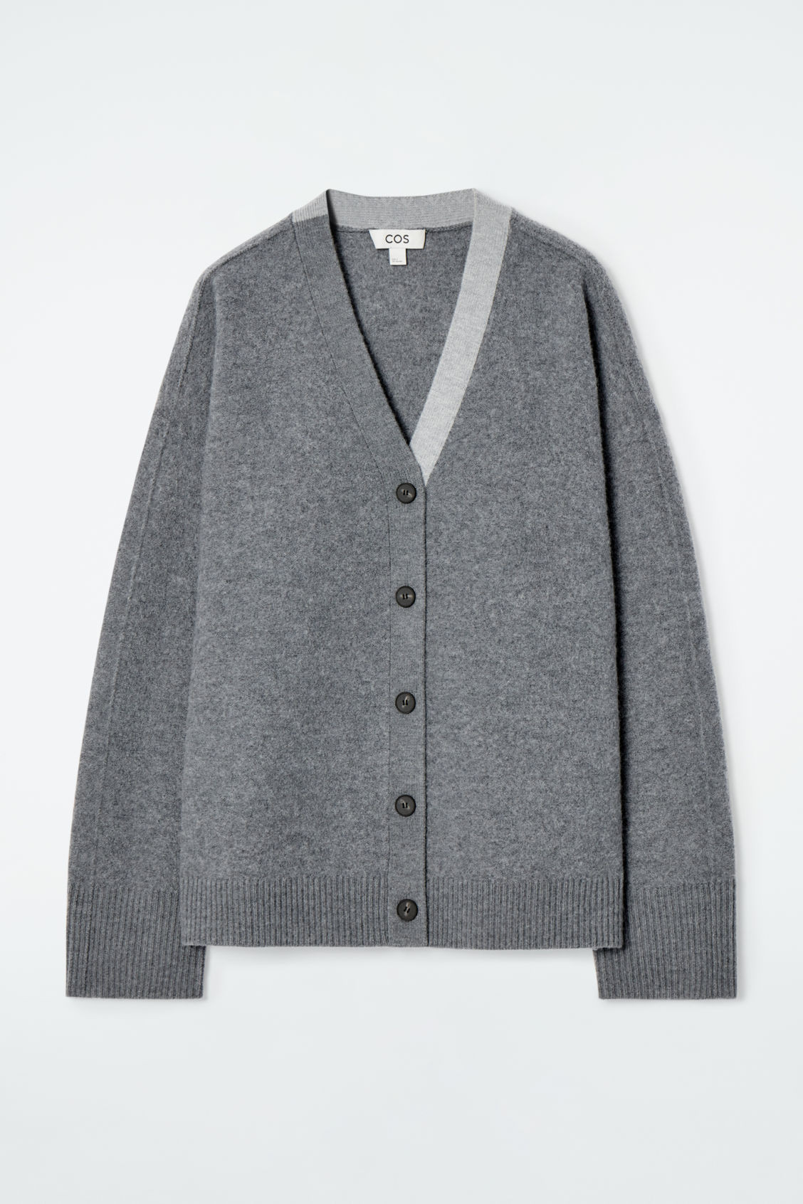 COLOR-BLOCK WOOL V-NECK CARDIGAN | COS (US)