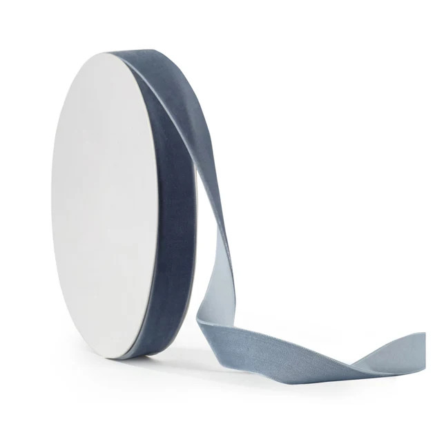Classic Christmas Velvet Ribbon - Slate Blue | Cailini Coastal
