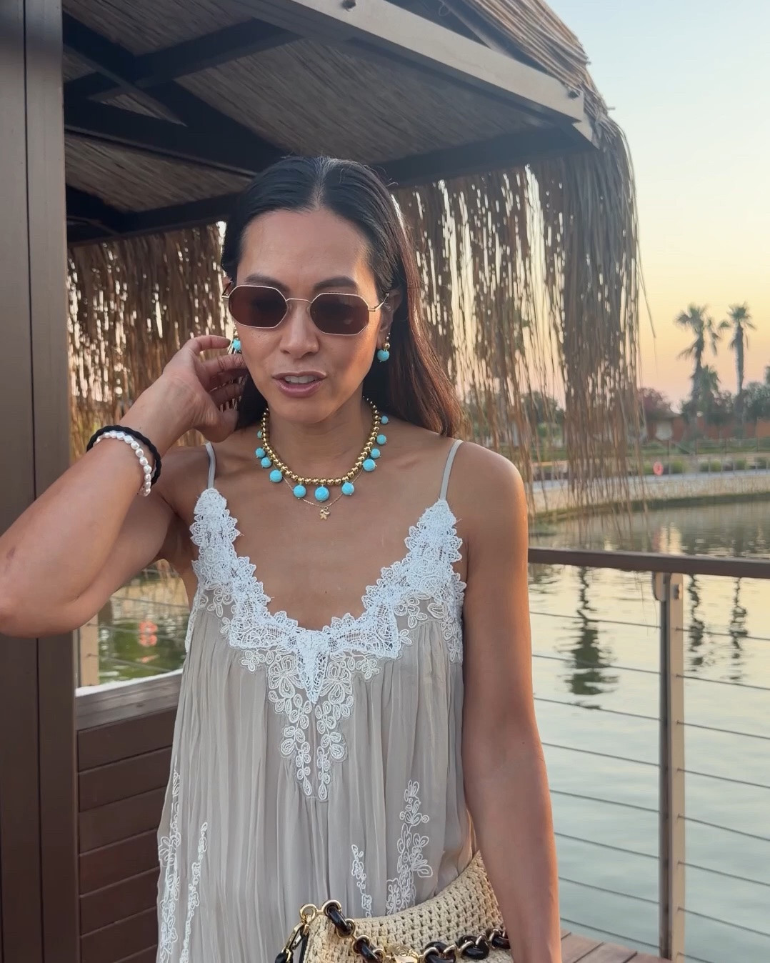 Wearing Zara lace dress size small
Loewe bag
Hermes sandals
Soru turquoise beads
Beaverbrooks gold starfish jewels 
Use my code DEBBIE10 for 10% off

#LTKsummer #LTKeurope #LTKtravel