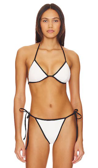 Varsity Triangle Bikini Top in White001 | Revolve Clothing (Global)