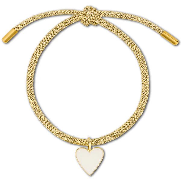 Lurex Bracelet with Small Enamel Heart | Over The Moon