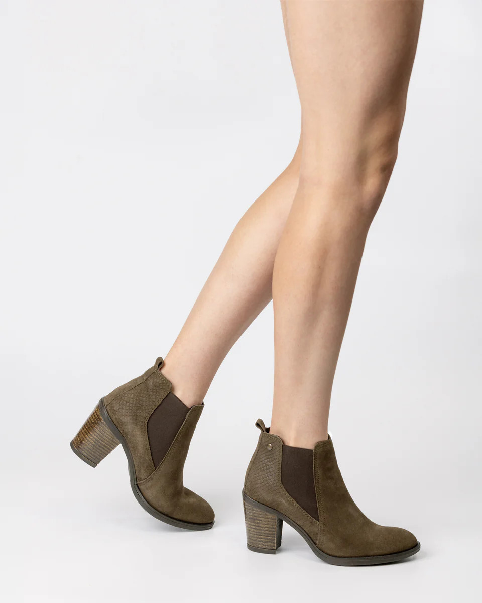 Brandy Snake Booties - Olive | ALORA