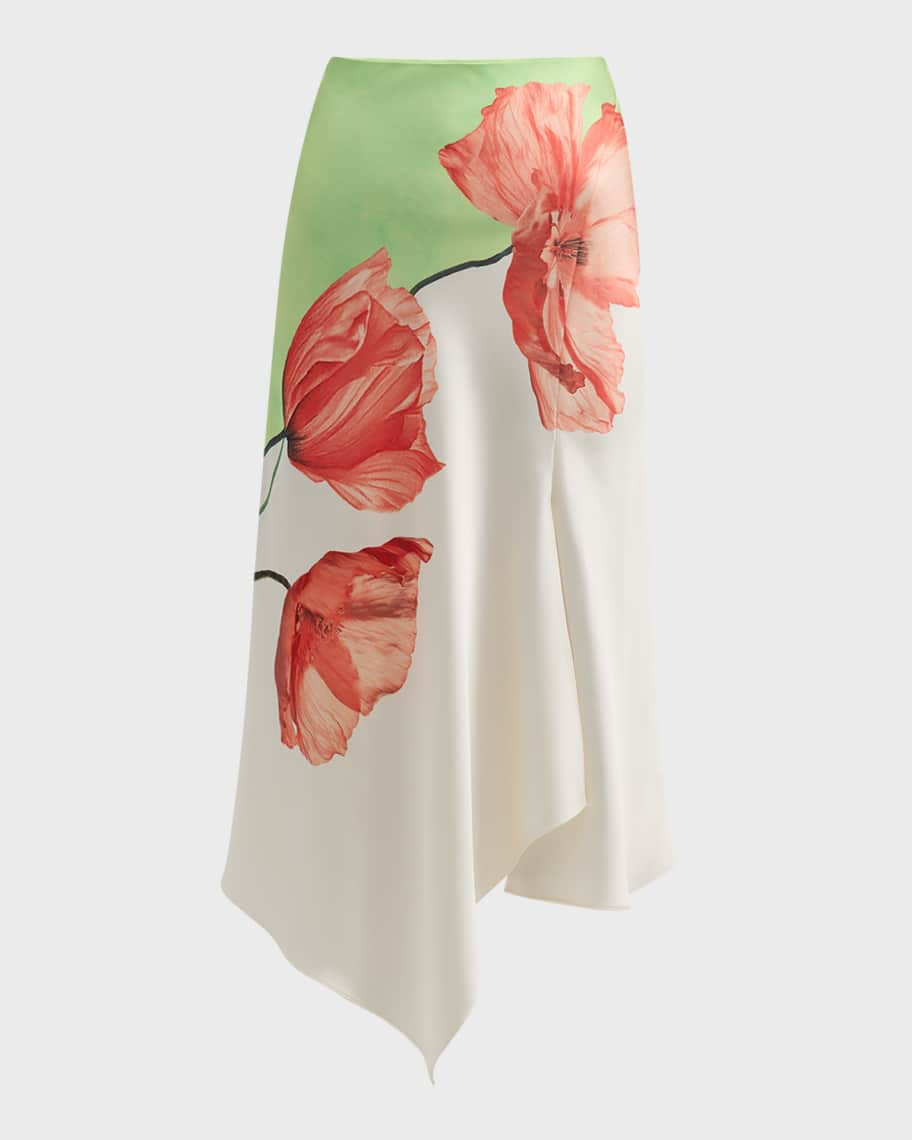 Alice + Olivia Harmony Drapey Slit Asymmetric Skirt | Neiman Marcus