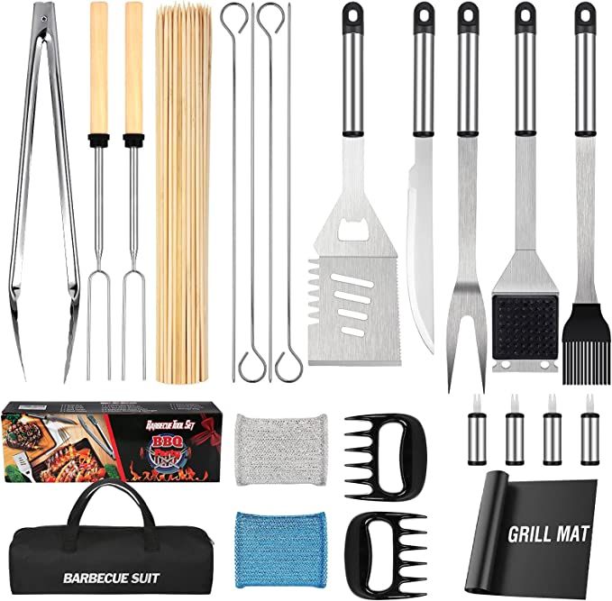 Grill Tools, BBQ Accessories, Grill Accessories, Grill Set for Outdoor Grill, Grill Utensils Stai... | Amazon (US)