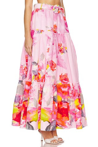 Belted Maxi Skirt in Pink Floral | Revolve Clothing (Global)