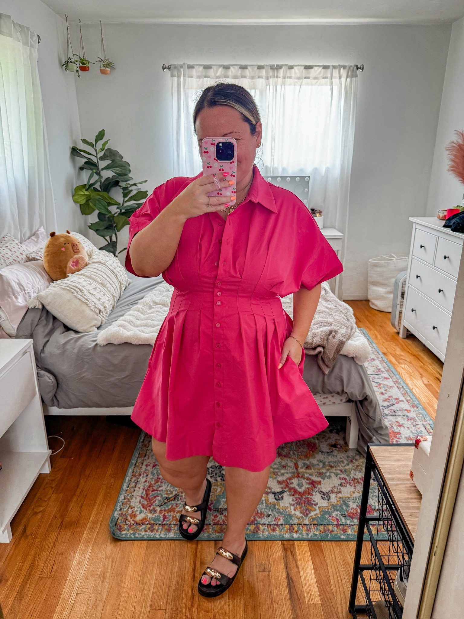 Anthropologie summer dress! Wearing a size LARGE PETITE! Comes in many other colors and styles! Anthropologie workwear, summer dress, petite style, summer outfit, comfy dress, summer sandal

#LTKStyleTip #LTKSeasonal #LTKMidsize