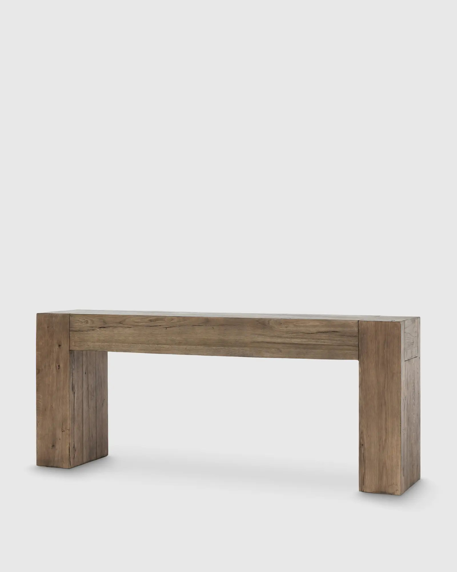 Reclaimed Oak Waterfall Console Table		 		 in Cafe Brown | Quince