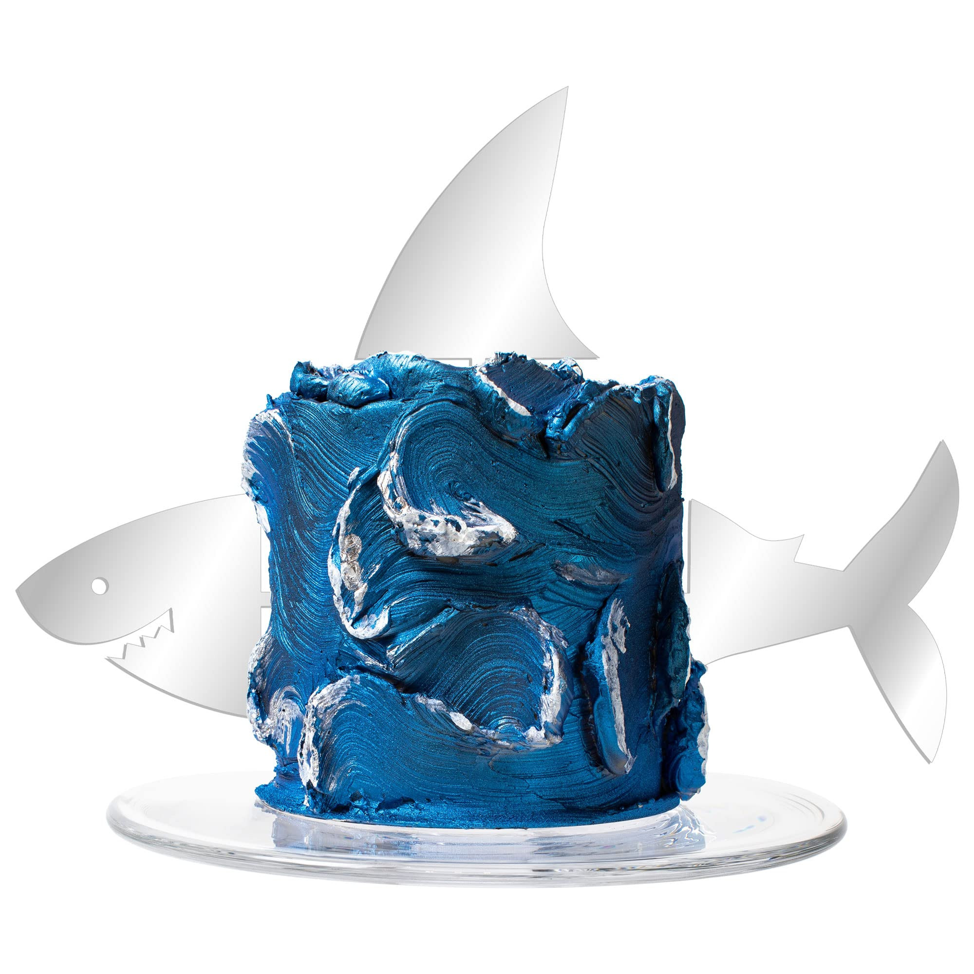 Gyufise 3Pcs Acrylic Shark Cake Topper Sets Shark Fin Cake Topper Decoration for Ocean Animals Th... | Amazon (US)