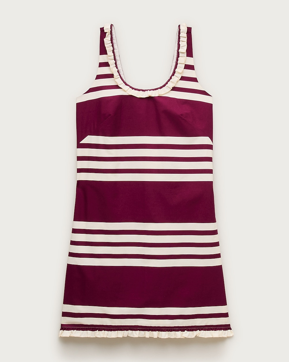Ruffle-trim scoopneck mini dress in stripe | J. Crew US
