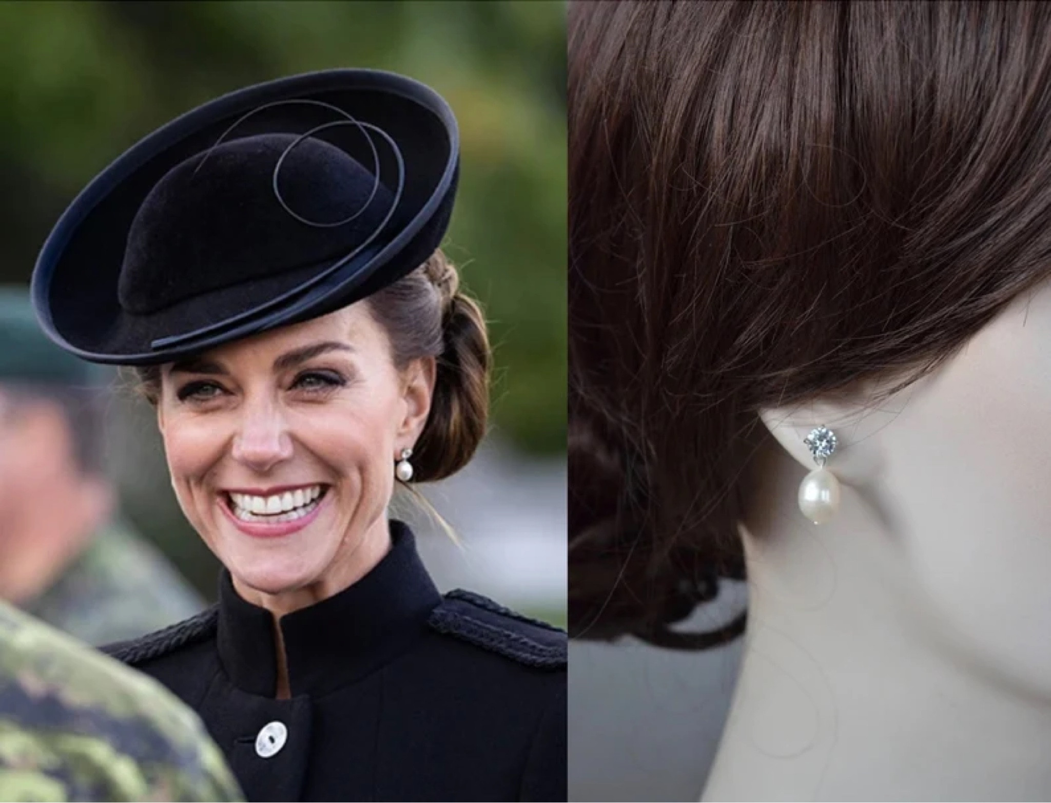 Kate wearing the Queen’s pearl earrings 

#LTKeurope