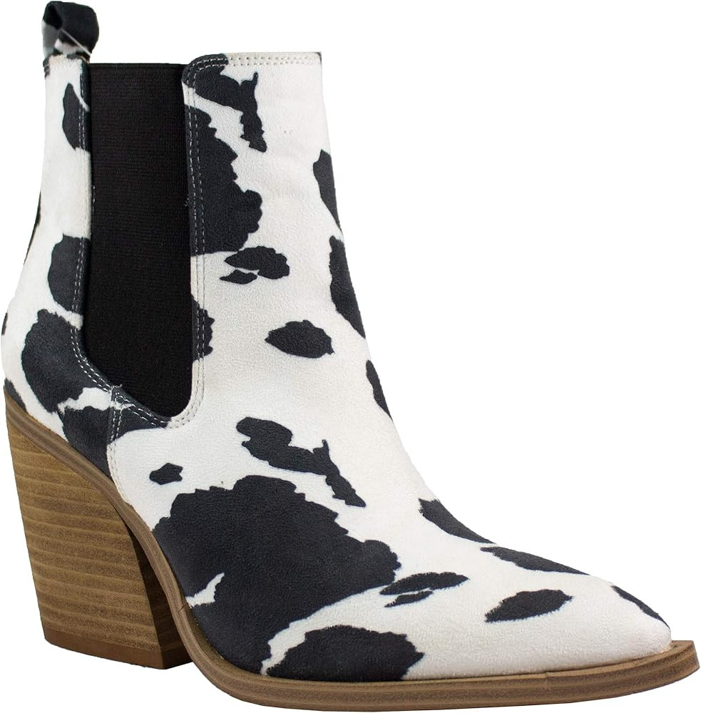 ARIDER ARiderGirl Dako Western Booties Animal Prints Ankle Boot with Stacked Heel Pointed Toe Boots | Amazon (US)