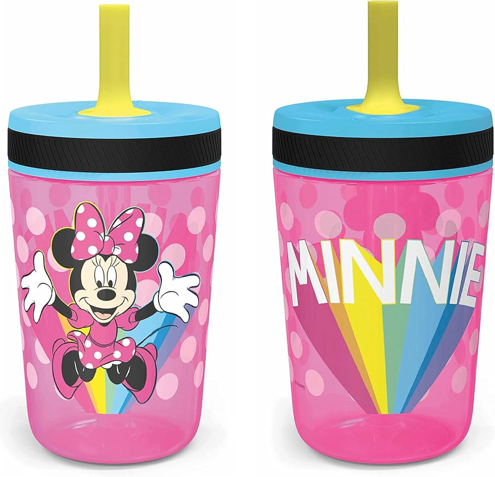 Zak Designs Disney Kelso Tumbler 15 oz Set (Minnie Mouse) Leak-Proof Screw-On Lid with Straw, Mad... | Amazon (US)