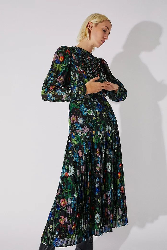 The British Museum x WH: The Mary Delany Collection Pleated Dress | Warehouse UK & IE