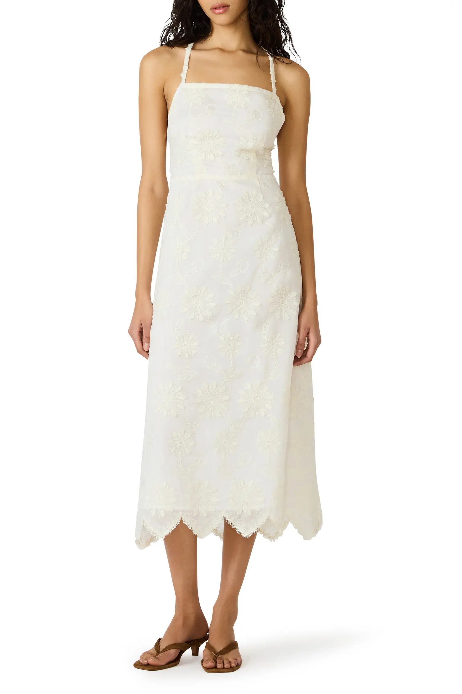 Riyan Embroidered Sleeveless Midi Dress (Women) | Nordstrom | Nordstrom
