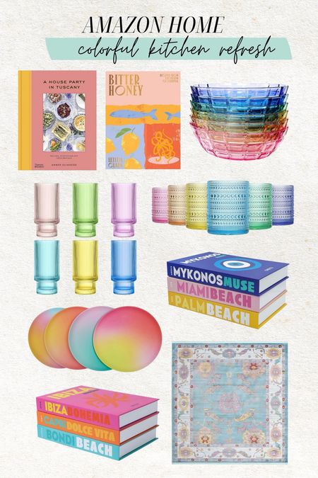 Colorful kitchen refresh ✨ just gave my kitchen a colorful spring refresh with these colored books, plates & cups and loving it 💖

Kitchen decor, colorful kitchen, kitchen makeover, kitchen refresh, home decor, amazon home, kitchen shelf styling, colorful cups, colorful coffee table books, colorful rug, Christine Andrew 

#LTKSeasonal #LTKfindsunder50 #LTKhome