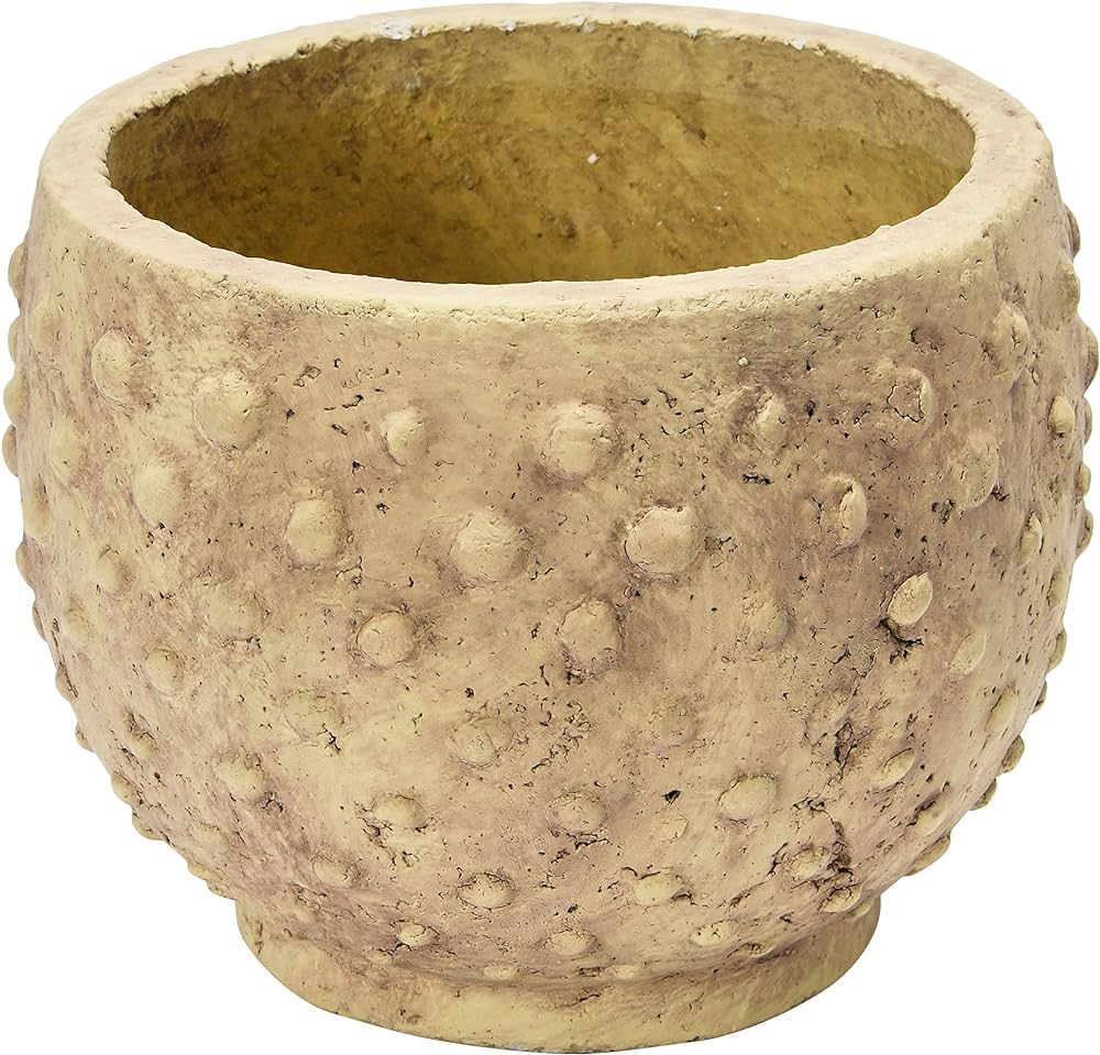 Creative Co-Op Sandstone Hobnail, Distressed Finish Planter Pot, 9" L x 9" W x 7" H, Beige | Amazon (US)