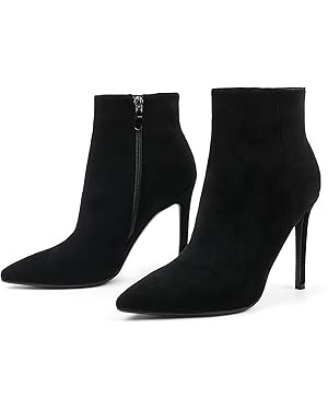 Ankle Boots for Women Stiletto High Heel Pointed Toe Boots with Zipper | Amazon (US)