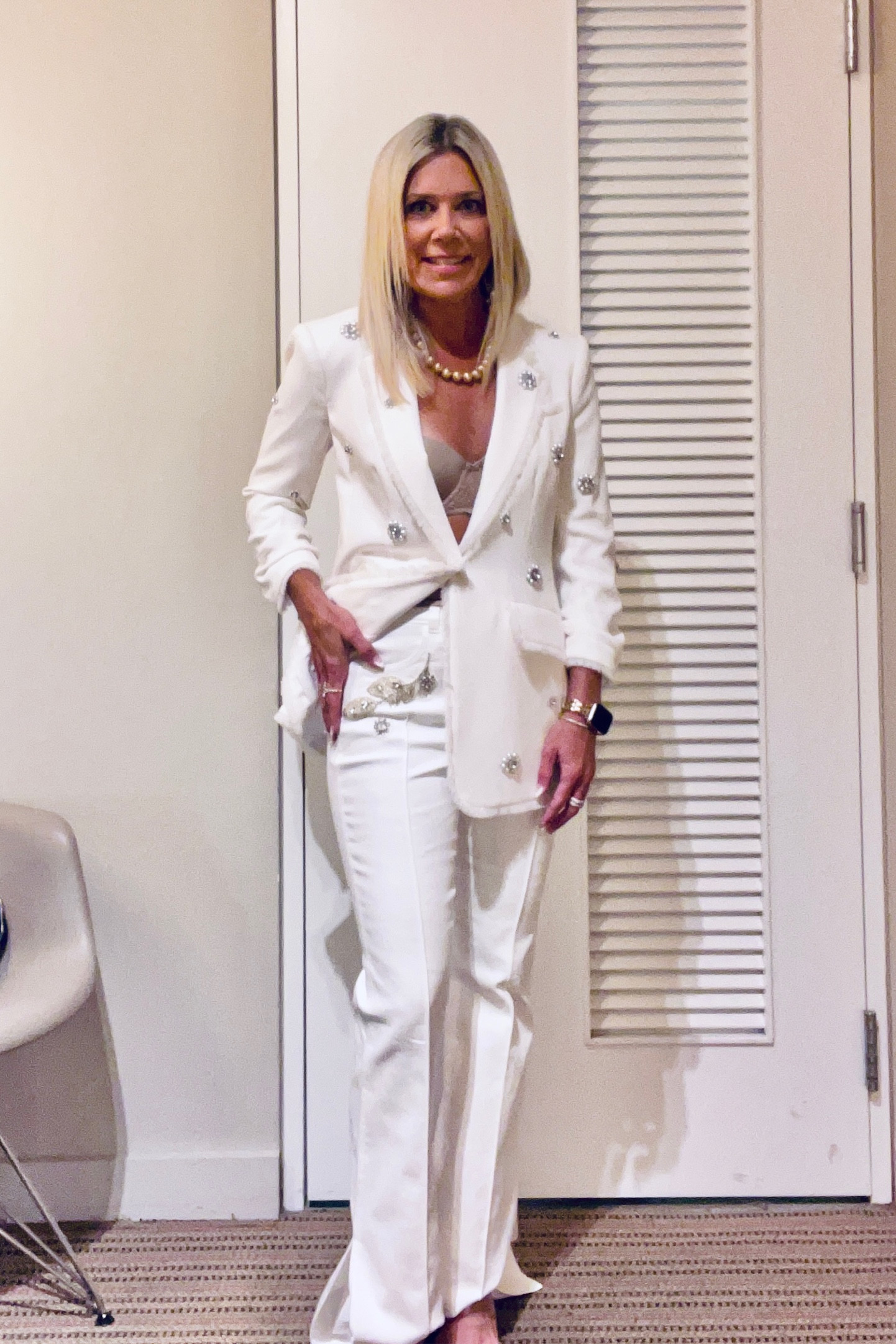 Matching sets. The perfect embellished blazer and pants that looks chic at the office or daytime while shopping or to lunch. The embellished denim at the pockets looks fabulous and great if you wear the blazer open paired with a silk camisole. 

#LTKFind #LTKstyletip