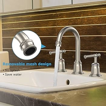 Classical Bathroom faucets for Sink 3 Holes, 8 inch Bathroom Faucet, Widespread Brushed Nickel Ba... | Amazon (US)
