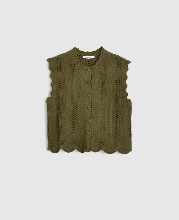 Wavy-Knit Button-Front Shell Top | Madewell