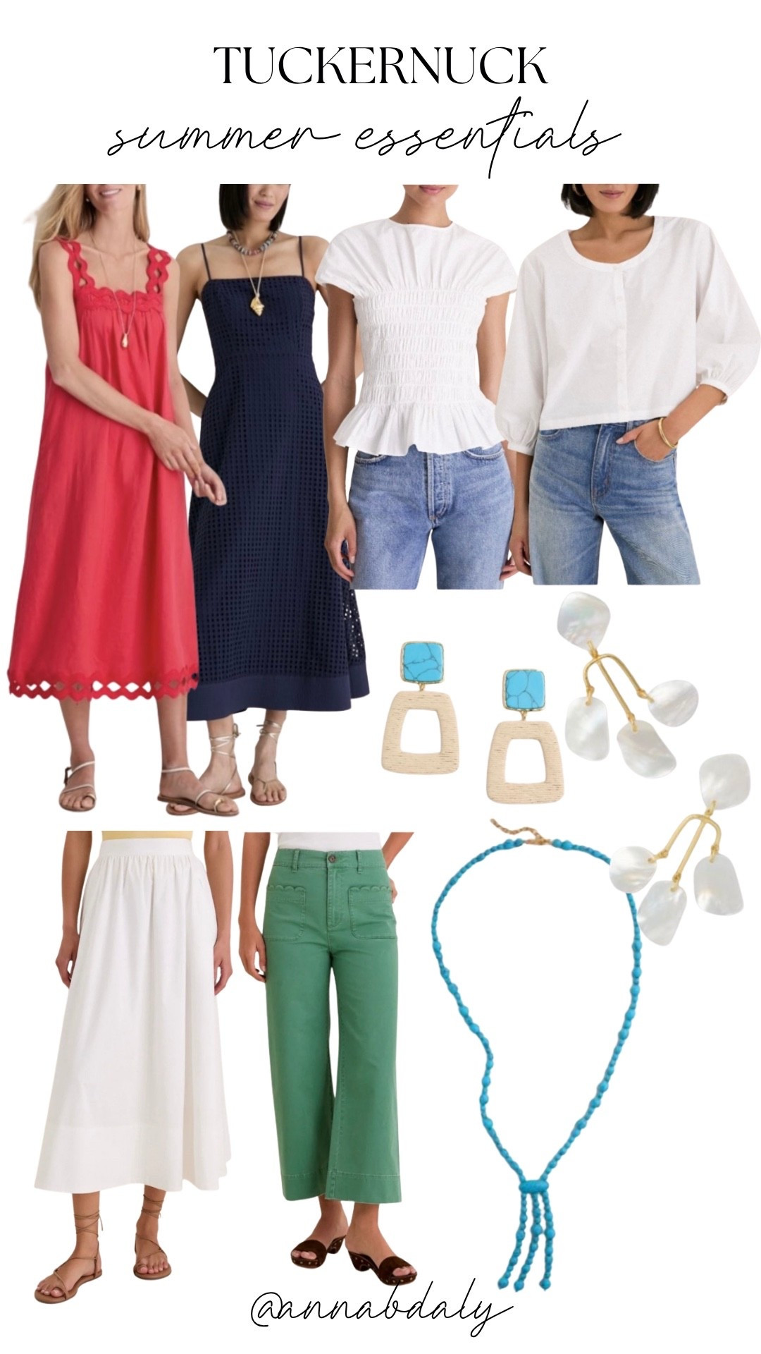Summer dressing lately >>> 🤍 Tuckernuck has so many good pieces right now for everything from everyday basics to fun vacation looks. I rounded up some of my current favorites — easy white tops, colorful dresses, statement jewelry & pieces you’ll wear all summer long ☀️  @tuckernuck #tuckernuckpartner

#LTKmomlife #LTKSeasonal #LTKootd