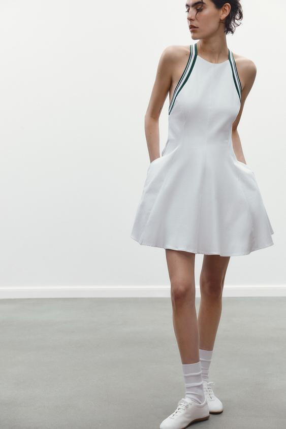 CONTRAST RIB HALTER DRESS | Zara US