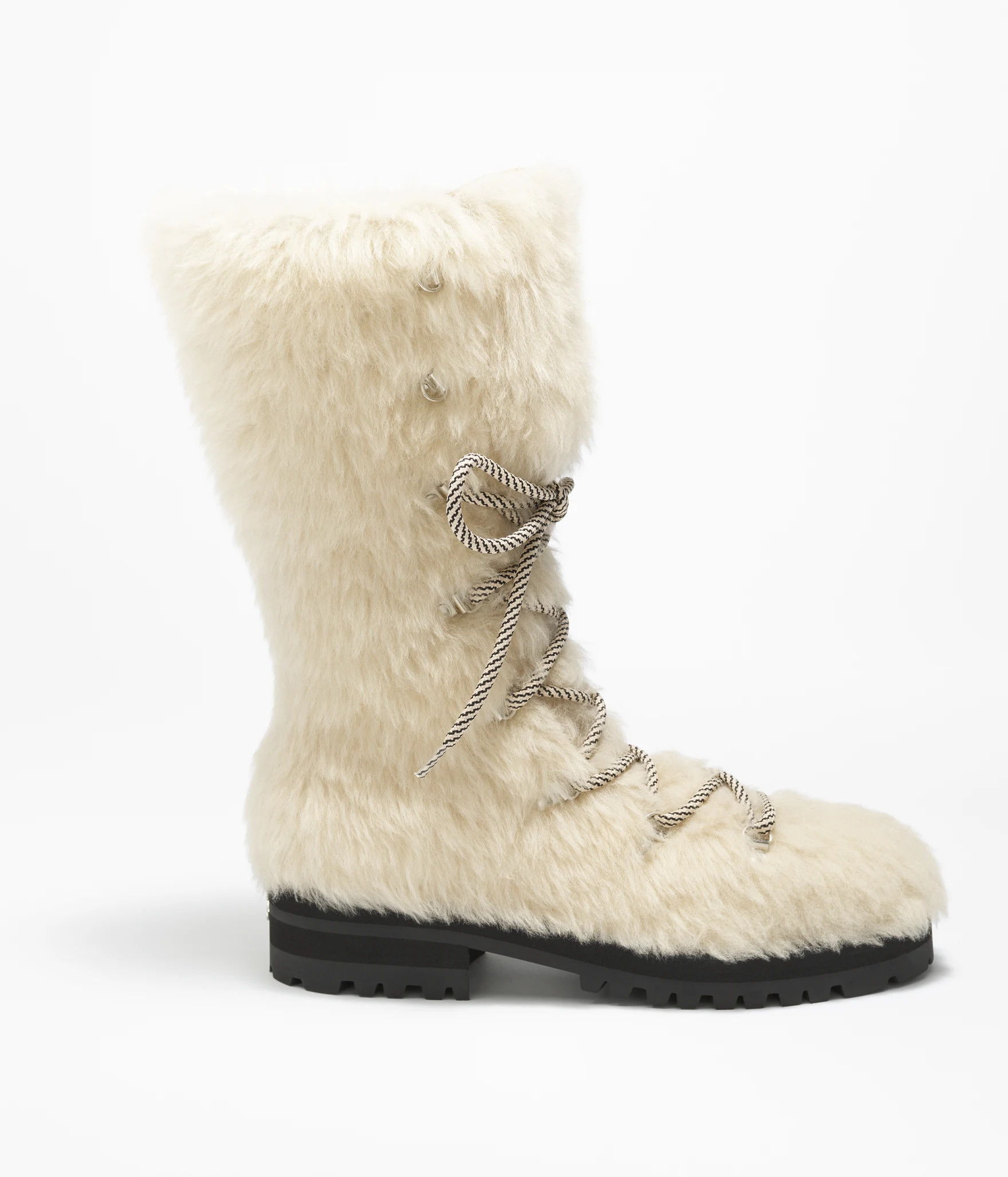 High boots - Shearling sheepskin, ivory — Fashion | CHANEL | Chanel, Inc. (US)