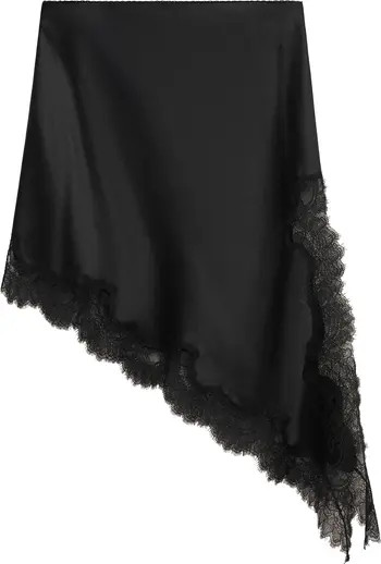 Asymmetric Satin & Lace Skirt | Nordstrom