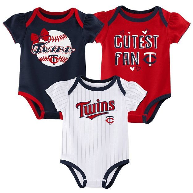 MLB Minnesota Twins Baby Girls' 3pk Bodysuit | Target