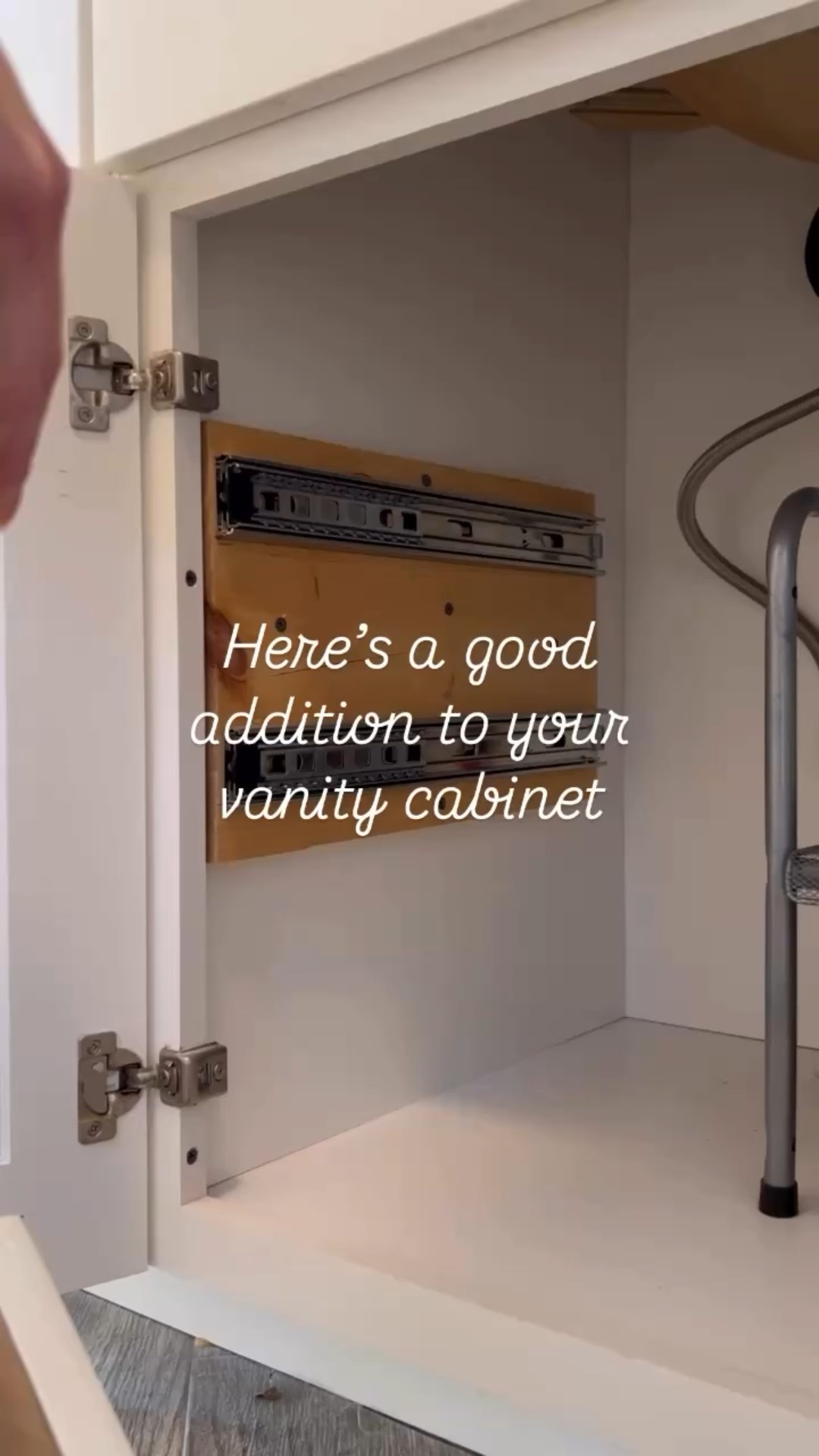 ✨ Here’s a great addition to any lower cabinet! ✨ I added this pull out drawer to my bathroom vanity using two full extension drawer slides.
Customized to fit hair tools 👏🏼 
👉🏼 Comment LINK below to
receive a DM with materials used 
Tutorial here: builtbycaitlin.com/tutorials-blog/

#diy #tipsandtricks #custommade #organization #bathroomideas #vanity

#LTKHome #LTKFamily #LTKStyleTip