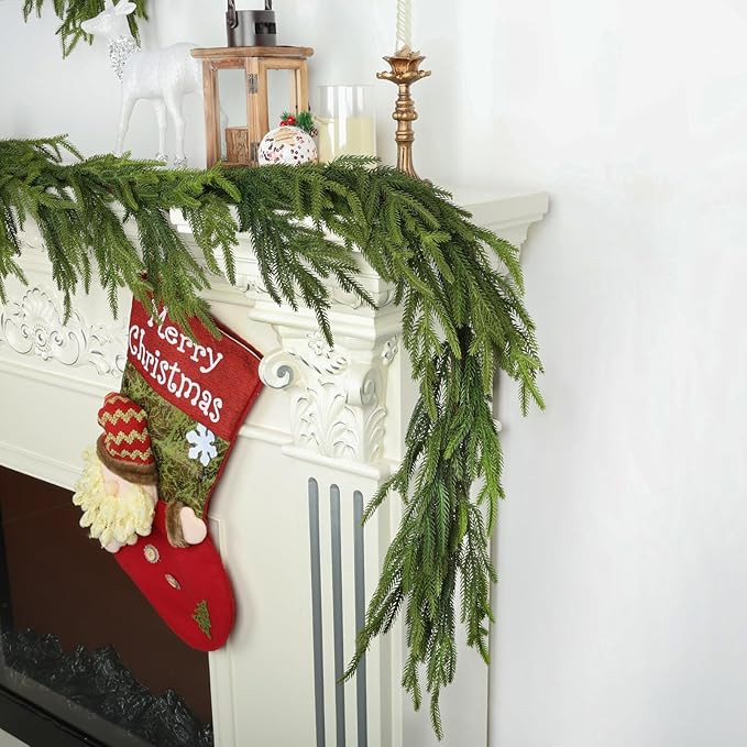 5 Ft Real Touch Christmas Garland, Natural Droopy,Soft Bendable Cedar Garland, Lifelike Garlands ... | Amazon (US)