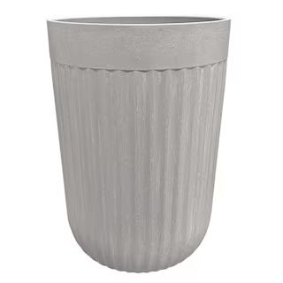 15 in. x 22.5 in. Arlington Fluted Antique Ghost Self-Watering Resin Planter | The Home Depot