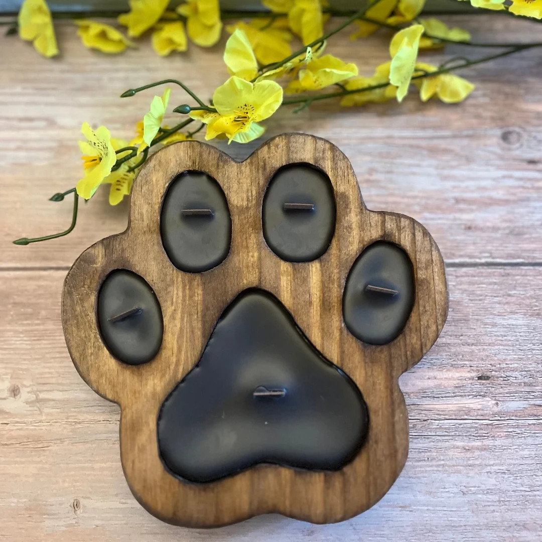 Paw Print Wood Bowl Candle - Etsy | Etsy (US)