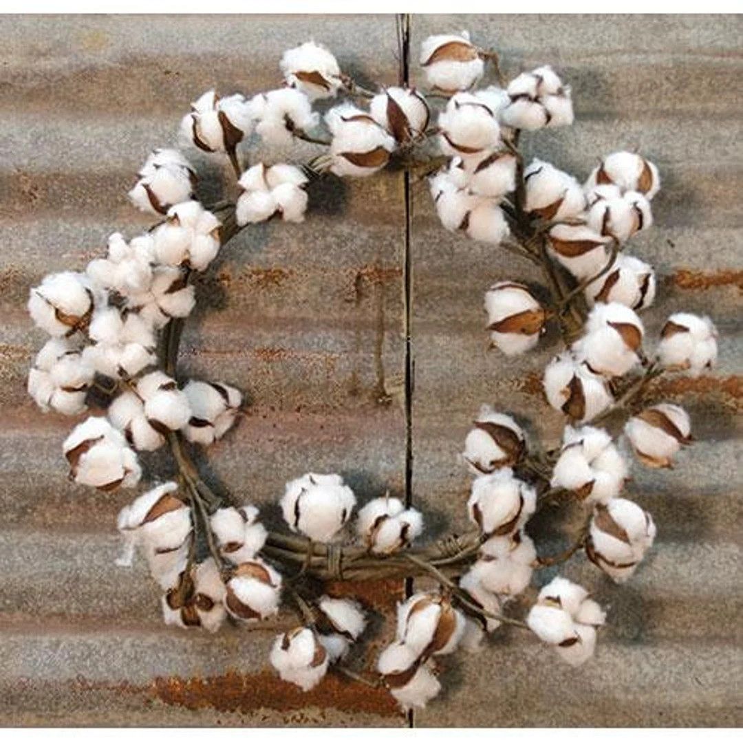 Farmhouse Cotton Ball Wreath | Farmhouse Decor | Mudroom | Etsy (US)