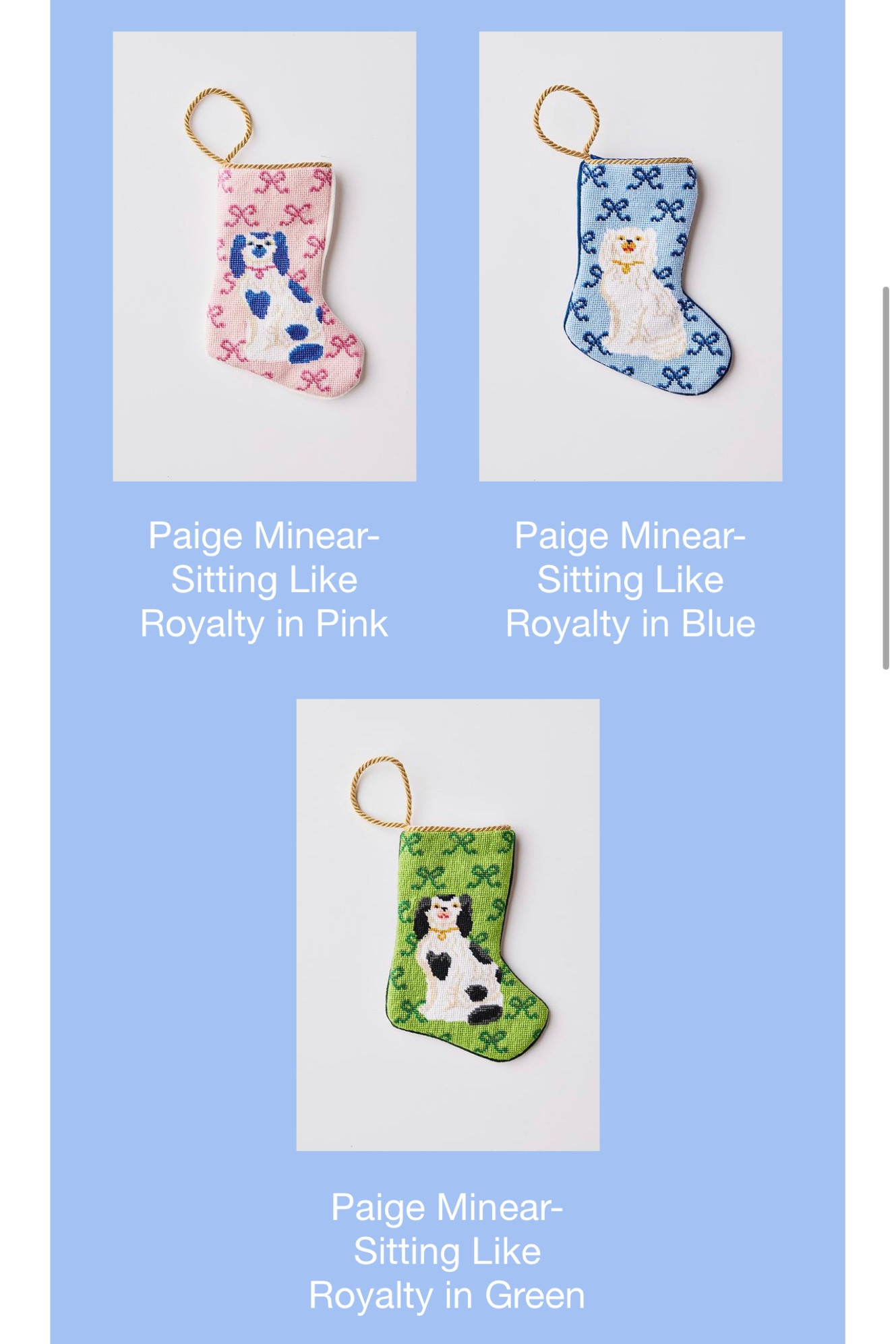 Bauble Stockings latest drop!! I love them all!! 💗💙💚 

Staffordshire dogs, ribbons and bows, bauble stockings, Christmas stockings, GrandMillennial home, new traditional home 

#LTKhome #LTKSeasonal #LTKFind